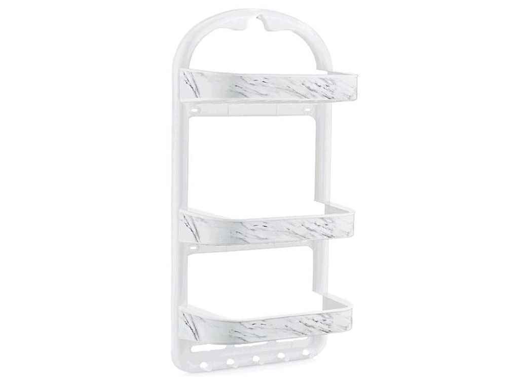 Полиця 3яр для душу велика DECOR білий мармур OZER-B-012 ТМ OZER Полиця 3яр для душу велика DECOR білий мармур OZER-B-012 ТМ OZER