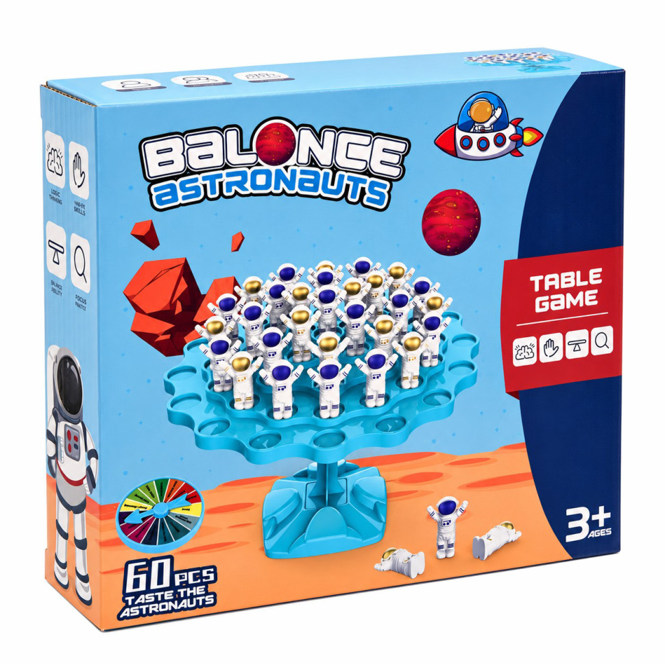 Настольная игра-балансир «Космонавты» LB1688-2 фигурки, платформа, кубик, рулетка Настольная игра-балансир «Космонавты» LB1688-2 фигурки, платформа, кубик, рулетка