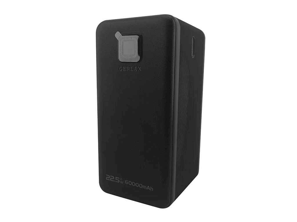 Power Bank 60000mAh GP-624P 4USB/3A/PD20W/22.5W/QC3.0/ліхтарик/LED дисплей/кабель 2в1 (Type-C/Lightning) чорний ТМ Gerlax Power Bank 60000mAh GP-624P 4USB/3A/PD20W/22.5W/QC3.0/ліхтарик/LED дисплей/кабель 2в1 (Type-C/Lightning) чорний ТМ Gerlax