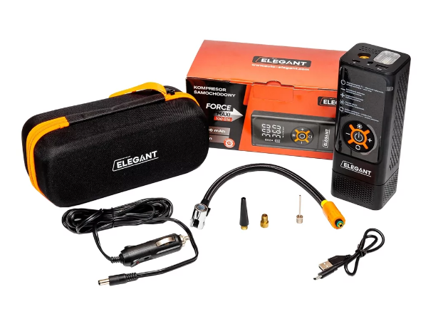 Компресор ELEGANT "Force" PLUS 100016 - 11,1v/6000 mAh/10Атм/4-режими/LED-ліхтар/павербанкUSB 5V-2.4 Компресор ELEGANT "Force" PLUS 100016 - 11,1v/6000 mAh/10Атм/4-режими/LED-ліхтар/павербанкUSB 5V-2.4