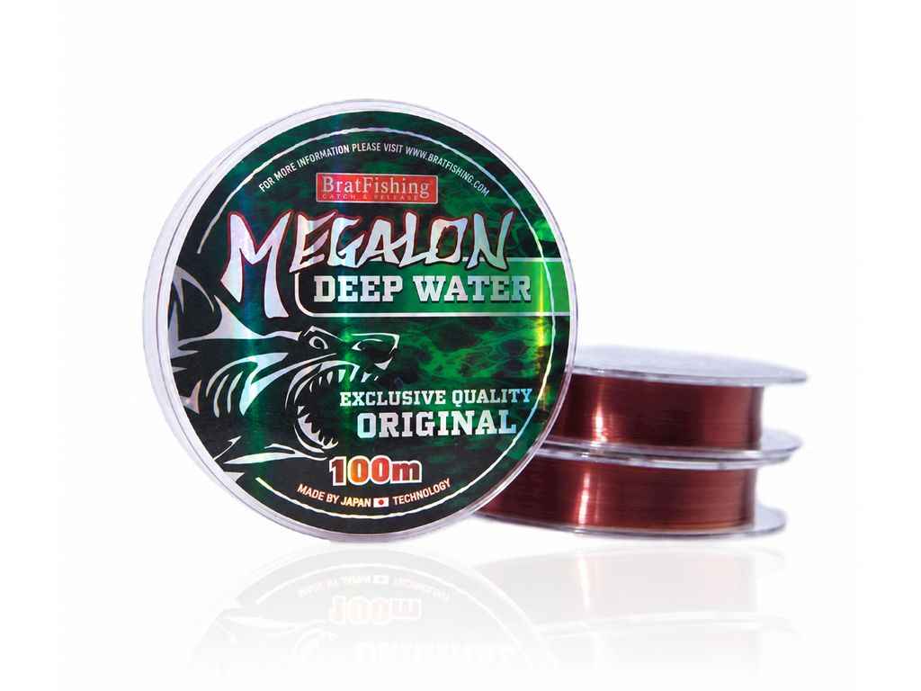 Волосінь MEGALON DEEP WATER 0,32мм 12кг 100м кол. коричневий ТМ BRATFISHING Волосінь MEGALON DEEP WATER 0,32мм 12кг 100м кол. коричневий ТМ BRATFISHING