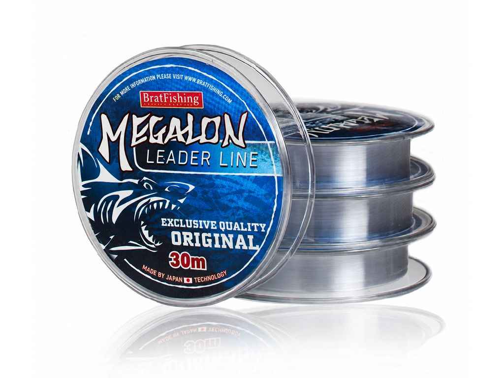 Волосінь MEGALON LEADER LINE 0,30мм 11,50кг 50м кол. прозорий ТМ BRATFISHING Волосінь MEGALON LEADER LINE 0,30мм 11,50кг 50м кол. прозорий ТМ BRATFISHING