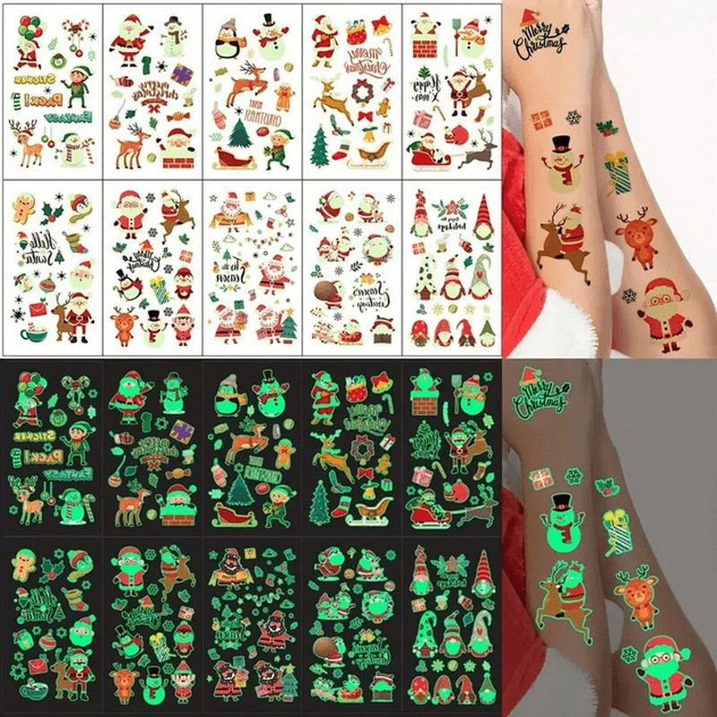 Набор временных тату «Рождество №2» kids-tatto-set10-2-christmass, светящихся, 12 x 7 см Набор временных тату «Рождество №2» kids-tatto-set10-2-christmass, светящихся, 12 x 7 см