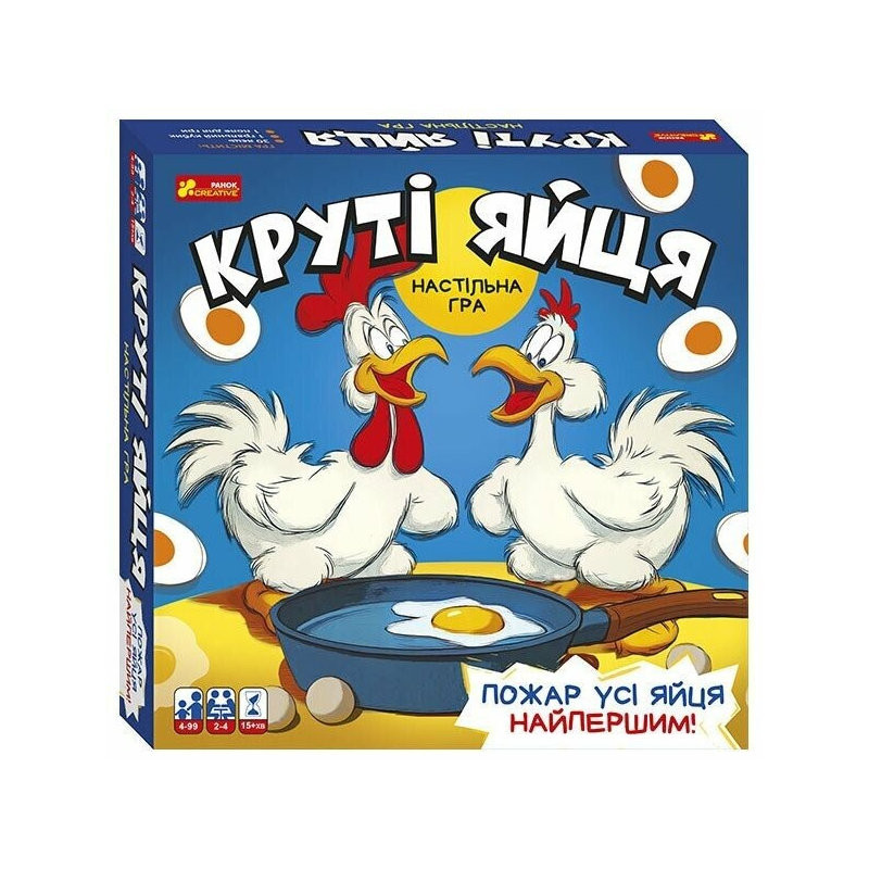 Настільна гра "Круті яйця" 10120222 ігрове поле, 30 яєць, кубик Настільна гра "Круті яйця" 10120222 ігрове поле, 30 яєць, кубик
