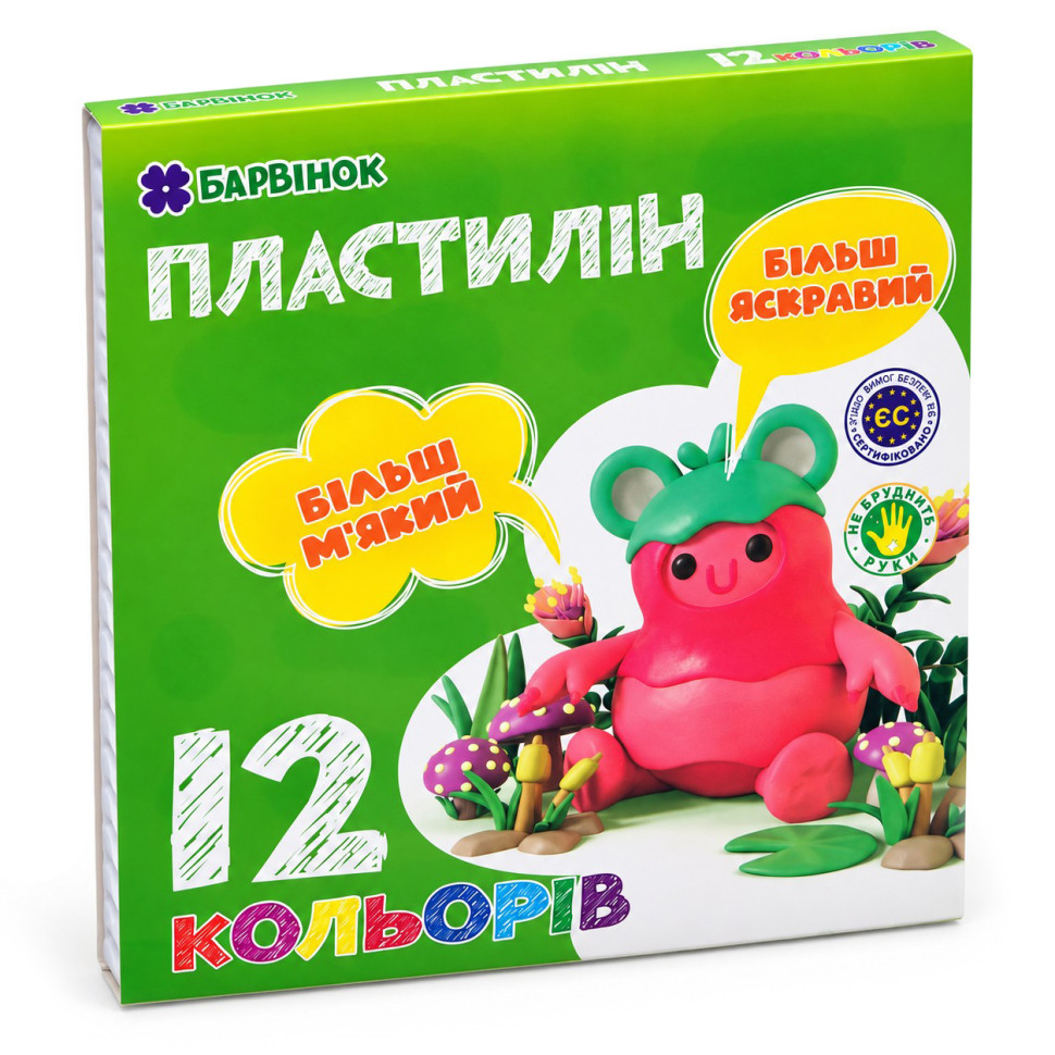 Набор детского пластилина для лепки 6-433, 12 цветов Набор детского пластилина для лепки 6-433, 12 цветов