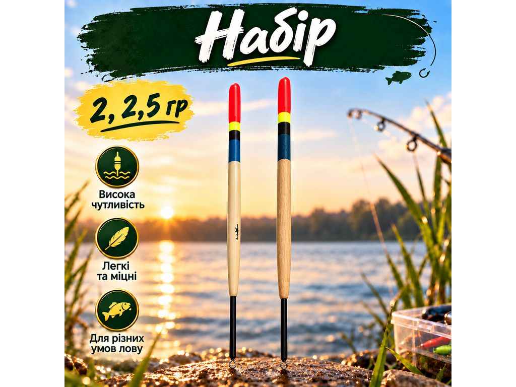 Поплавок №7 2, 2,5г микс натуральный (2шт/уп) ТМ КОЗАК Поплавок №7 2, 2,5г микс натуральный (2шт/уп) ТМ КОЗАК