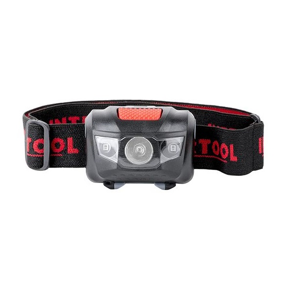 Ліхтар налобний на батарейках (3 * ААА), 4 режими, 1Вт + 2LED, 80 Lm, Intertool Ліхтар налобний на батарейках (3 * ААА), 4 режими, 1Вт + 2LED, 80 Lm, Intertool