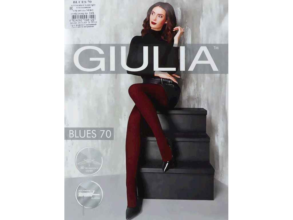 Колготки чорний жіночі поліамідні класичні BLUES 3D nero 70 DEN р.2 ТМ GIULIA Колготки чорний жіночі поліамідні класичні BLUES 3D nero 70 DEN р.2 ТМ GIULIA
