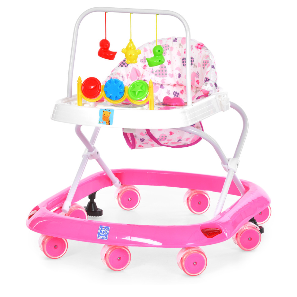 Ходунки детские M 0541C-6 с подвесками, розовый Ходунки детские M 0541C-6 с подвесками, розовый