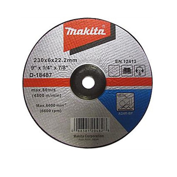 Диск шлифовальный по металлу 230*6.0 24R арт.D-18487 Makita Диск шлифовальный по металлу 230*6.0 24R арт.D-18487 Makita