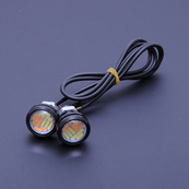 DRL Орлине око врізні LED D=23mm-4014-12smd (Ангельські очі) 12V білий+жовтий поворот (2шт). Зображення №2 DRL Орлине око врізні LED D=23mm-4014-12smd (Ангельські очі) 12V білий+жовтий поворот (2шт). Зображення №2