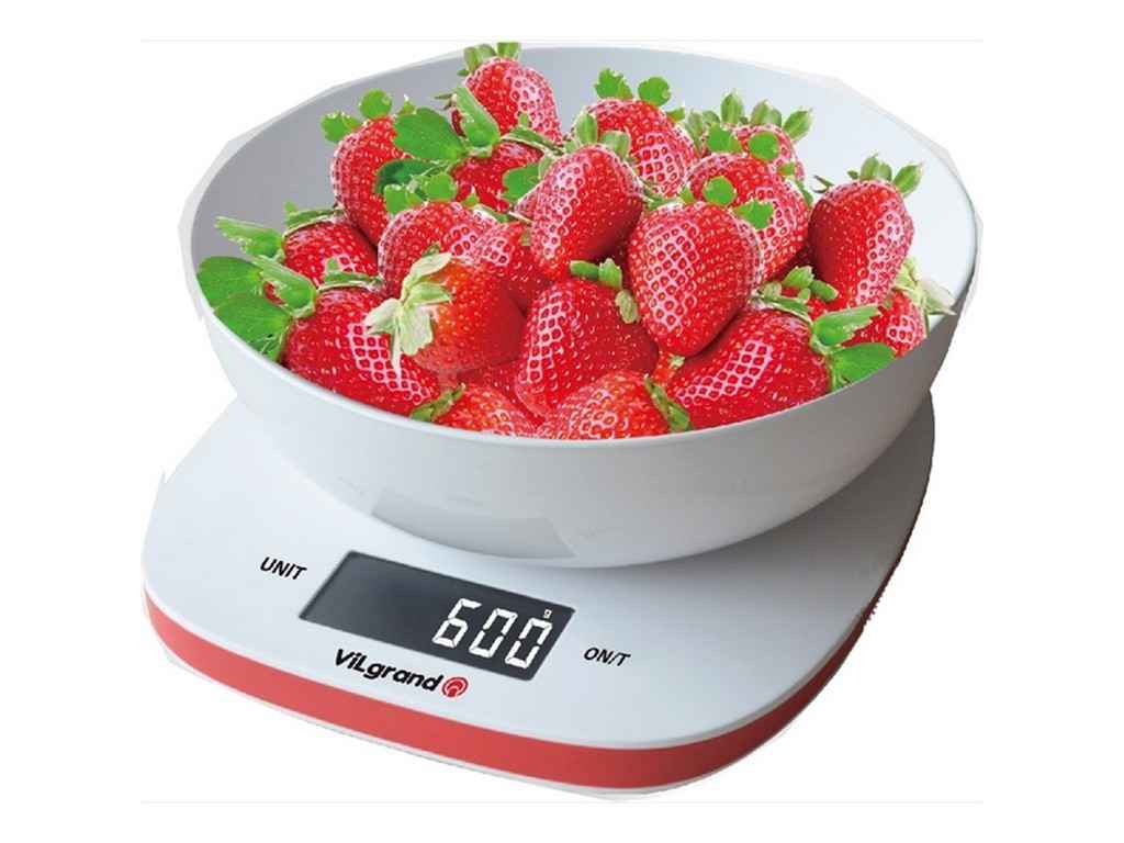 Весы кухонные (5кг, чаша) VKS-517 белые ТМ VILGRAND Весы кухонные (5кг, чаша) VKS-517 белые ТМ VILGRAND