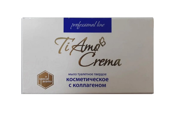 Мыло туалетное твердое ТМ "Ti Amo Crema ", марка К, "Косметическое с коллагеном" (professional line) 115г Мыло туалетное твердое ТМ "Ti Amo Crema ", марка К, "Косметическое с коллагеном" (professional line) 115г