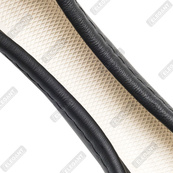Чехол на руль кожа "L" (39-40см) черный Elegant 105792 массажер/белая основа/1 шов(8,5см). Изображение №4 Чехол на руль кожа "L" (39-40см) черный Elegant 105792 массажер/белая основа/1 шов(8,5см). Изображение №4