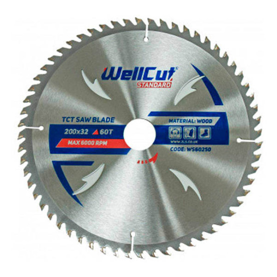 Диск пильный 200*32мм 60Т с напайками Wellcut Диск пильный 200*32мм 60Т с напайками Wellcut
