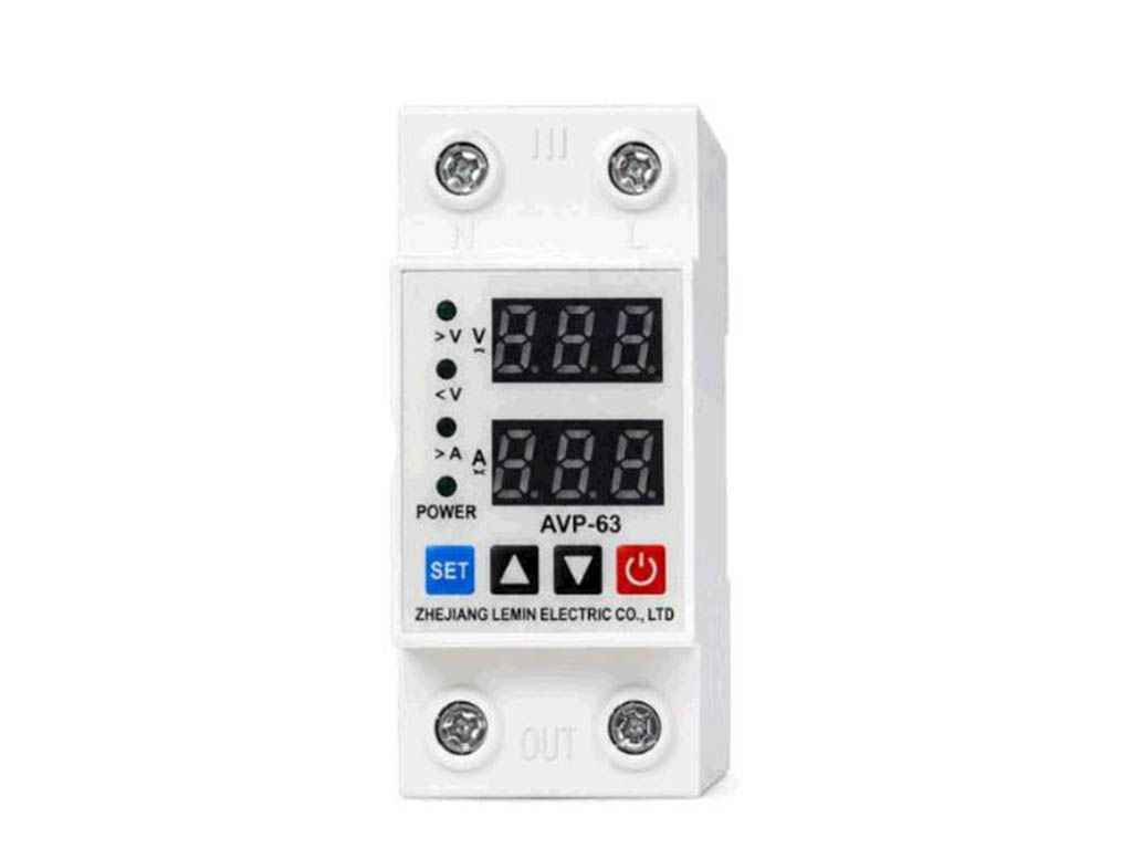 Реле напряжения и тока AVP-63 63А 220В на DIN-рейку, цифровое реле защиты с дисплеем ТМ КИТАЙ Реле напряжения и тока AVP-63 63А 220В на DIN-рейку, цифровое реле защиты с дисплеем ТМ КИТАЙ