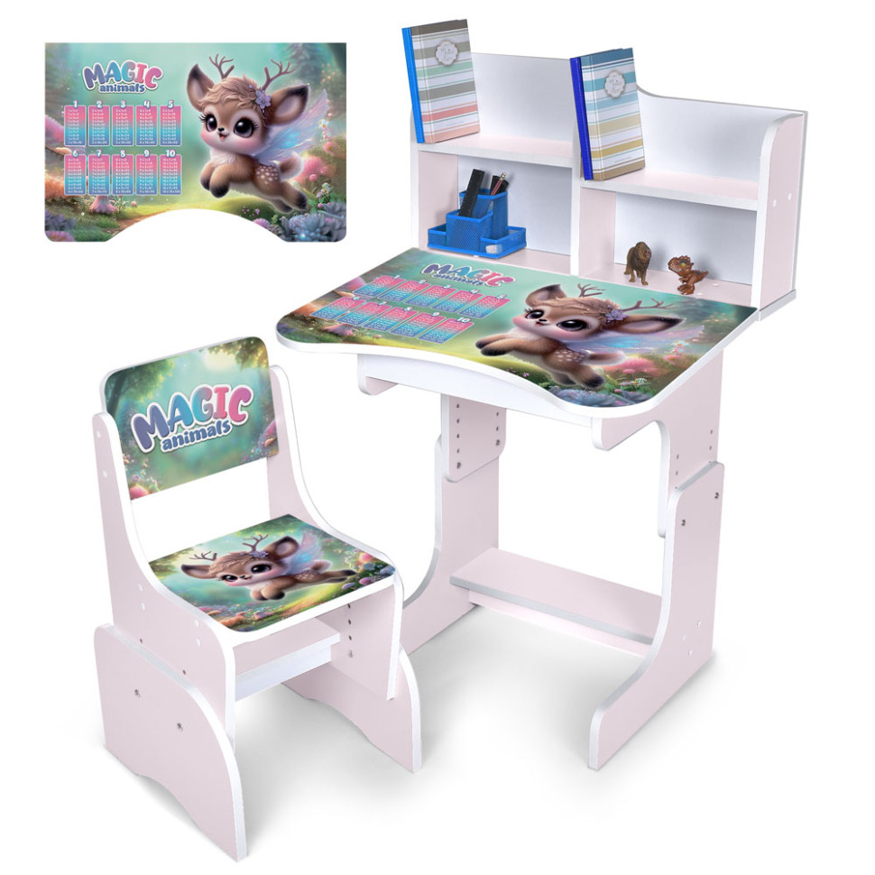 Дитяча парта "Magic Animals" N 2071-27-7, дерево, зі стільчиком Дитяча парта "Magic Animals" N 2071-27-7, дерево, зі стільчиком