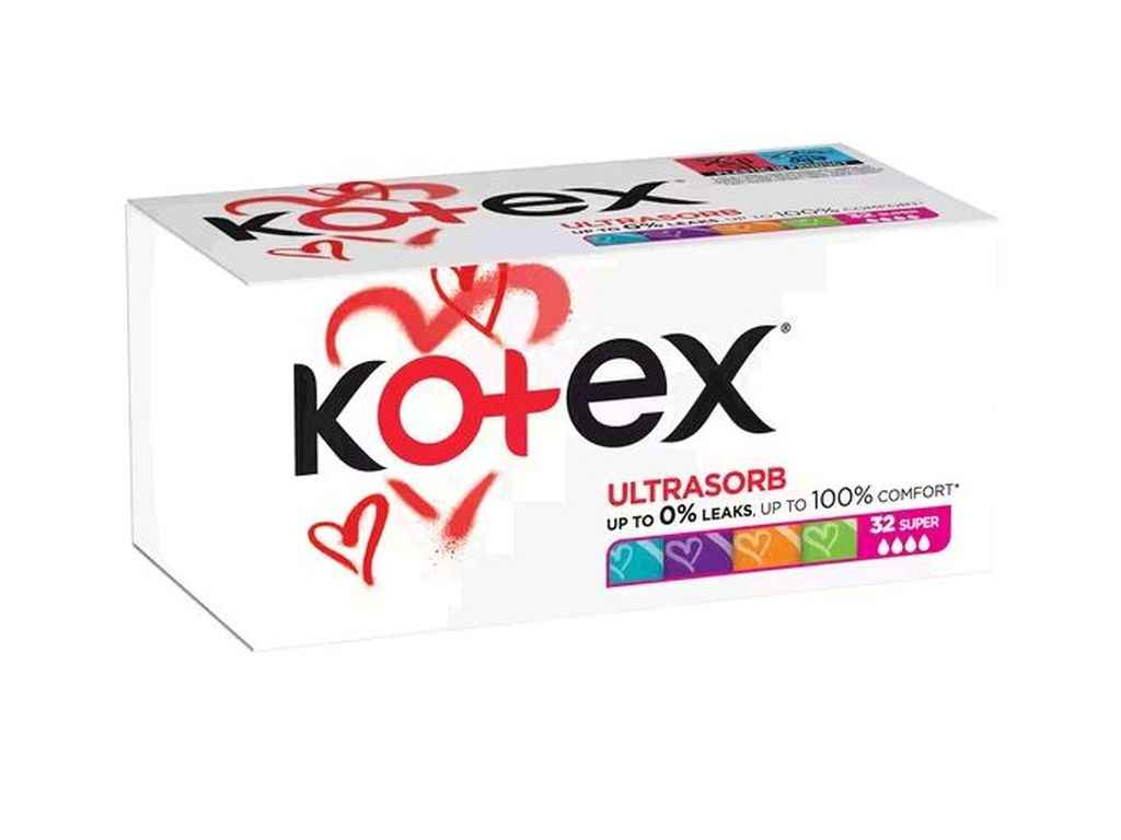 Тампоны Супер 4 капли 32 шт. ТМ KOTEX Тампоны Супер 4 капли 32 шт. ТМ KOTEX