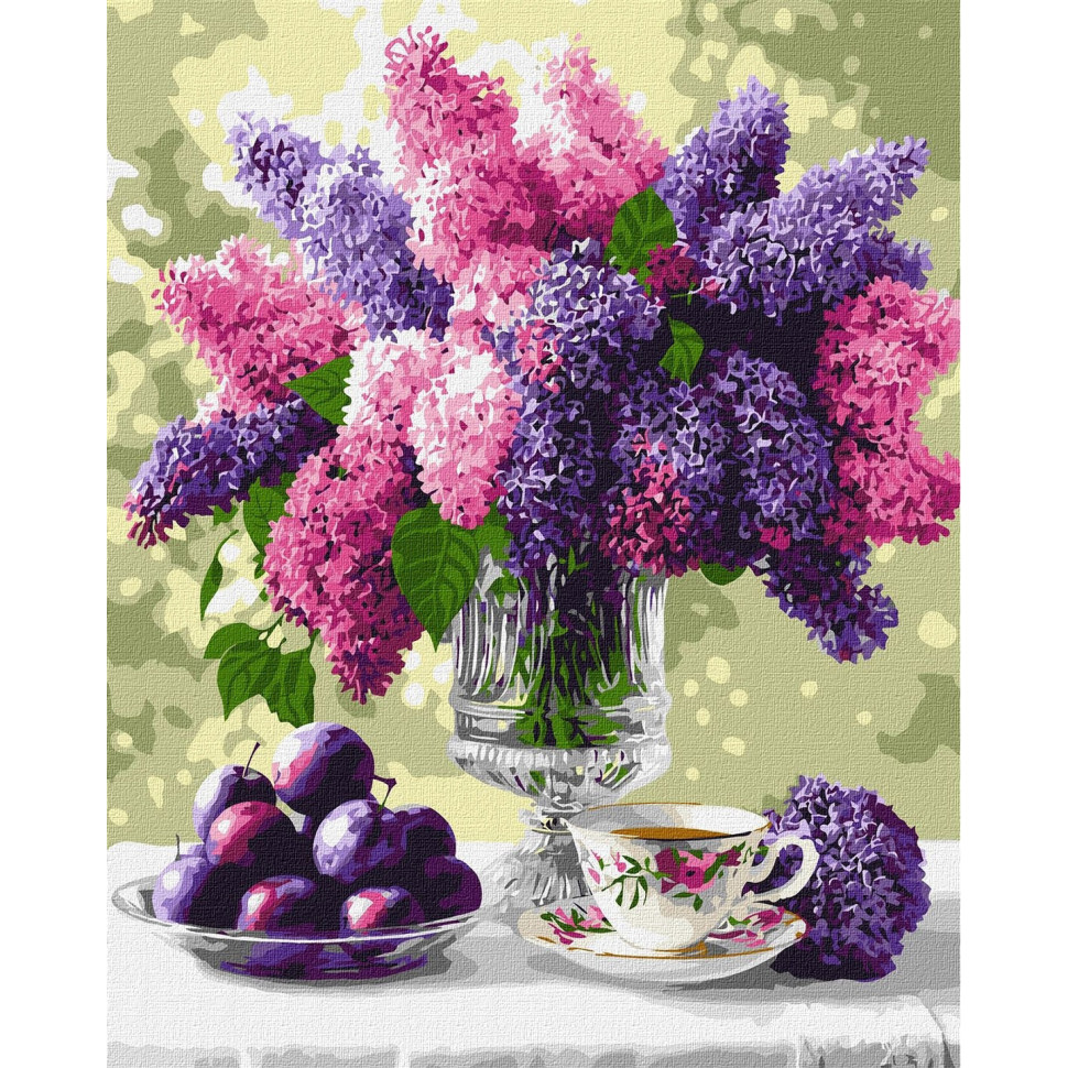 Картина за номерами «Натюрморт з бузком» ©art_selena_ua KHO3388, 40х50 см Картина за номерами «Натюрморт з бузком» ©art_selena_ua KHO3388, 40х50 см